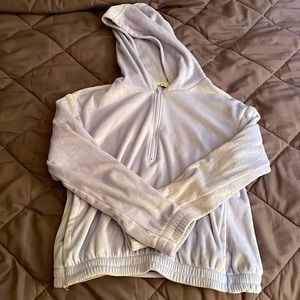 Lavender crop half-zip